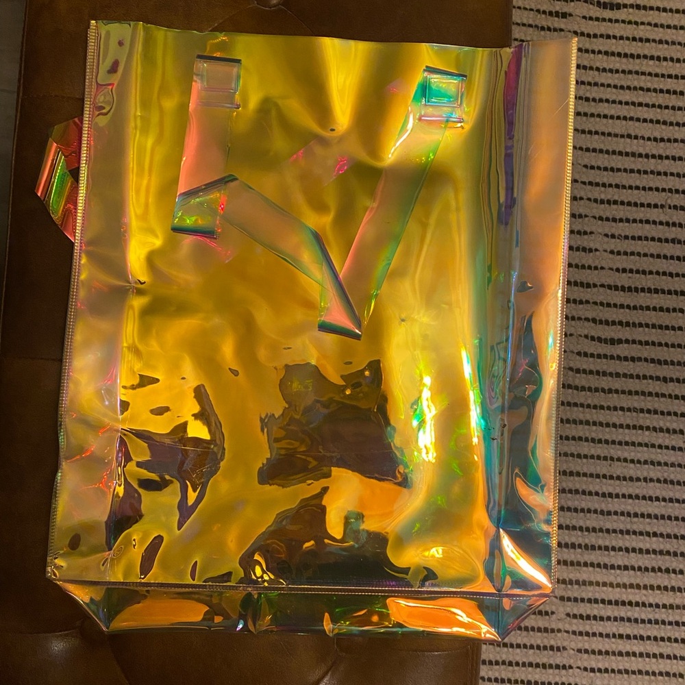 Unlisted Iridescent Holographic Tote Bag - Gold